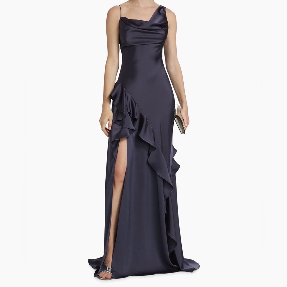 Amur Juliet Charmeuse cowlneck gown